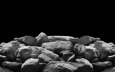 Stone podium on dark background.	