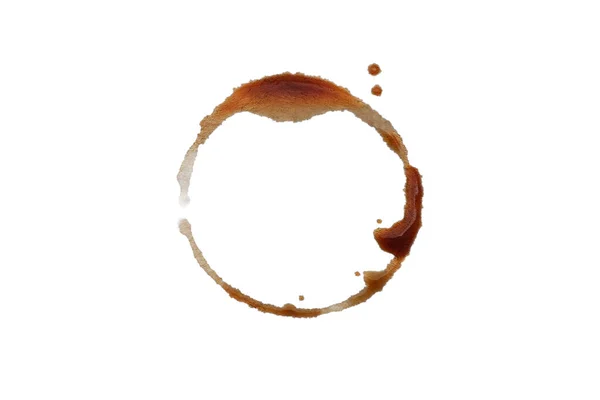 Different Coffee Stains Isolated White Background — стокове фото