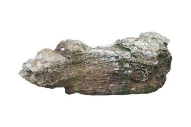 Beyaz arkaplanda izole kaya.