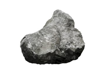 Beyaz arkaplanda izole kaya.