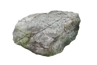 Beyaz arkaplanda izole kaya.