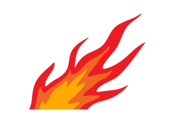 Yangın alevi şeffaflık arkaplanını izole etti.