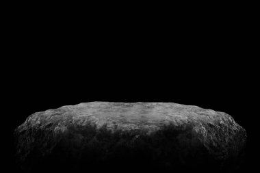 Koyu siyah arka planda taş podyum. Koyu siyah arka planda taş podyum..