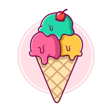 Ice cream logo template, Hand drawn ice cream logo