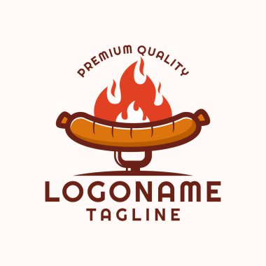 Sausage logo template, suitable for restaurant, food truck and cafe