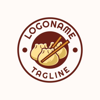 Dumplings logo template. suitable for restaurant, food truck and cafe