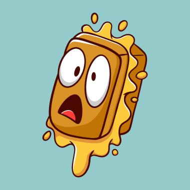 Grilled cheese sandwich cartoon character, grilled cheese mascot