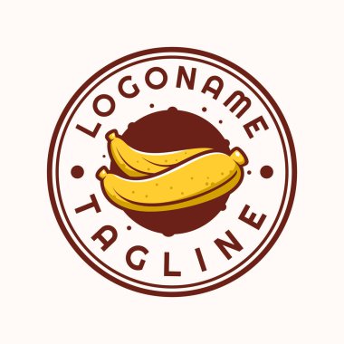 Muz logosu, çiftlik, market ve restoran için uygun.