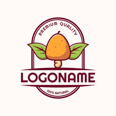 Kaju logo şablonu, çiftlik, market ve dükkan için uygun.