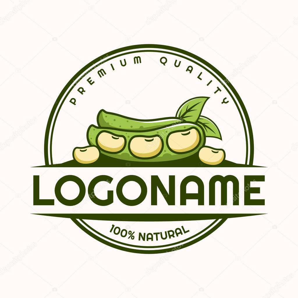 Soybeans logo template, suitable for farm, market, and restaurant