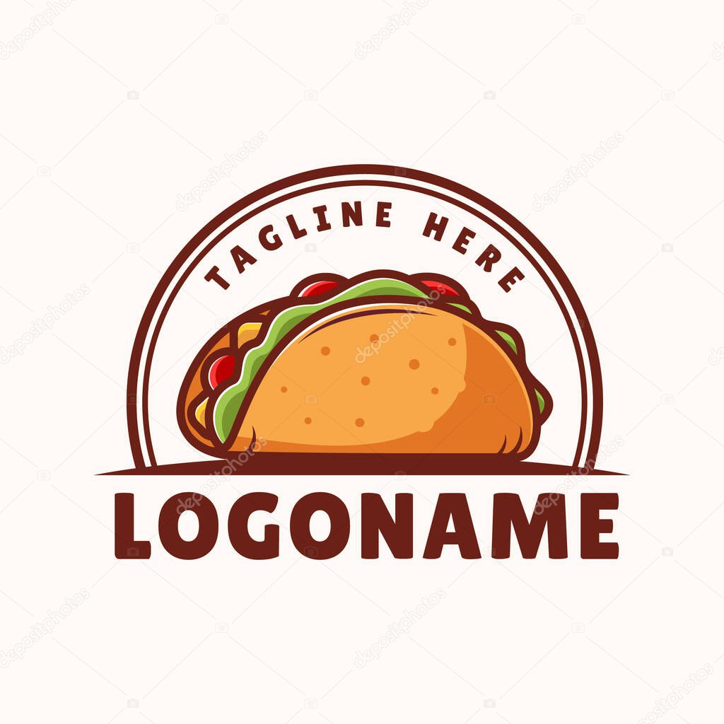 Taco logo template, Suitable for restaurant and cafe