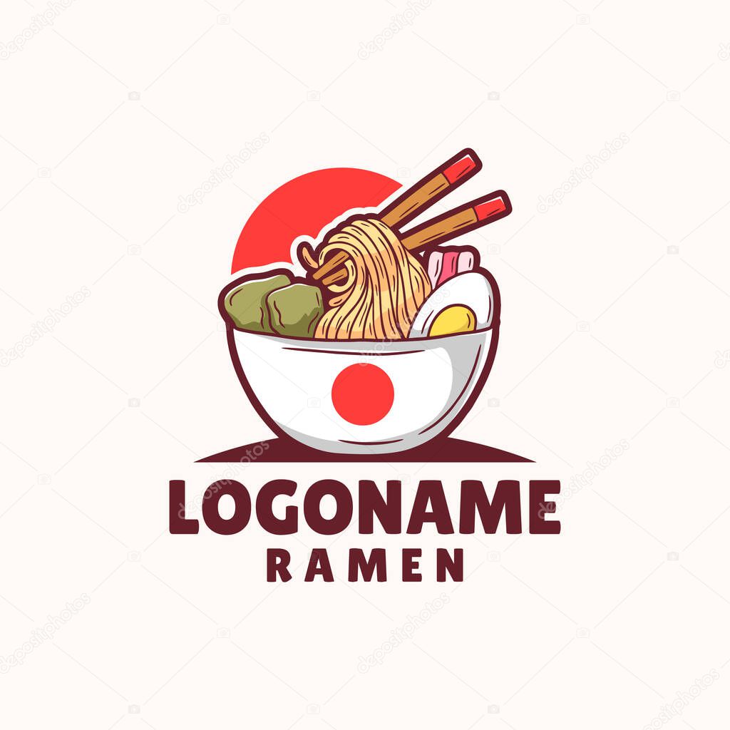 Ramen logo template. suitable for restaurant, cafe and food industry