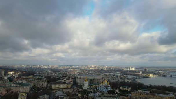Timelapse Nel Centro Kiev Nuvole Cattedrale San Michele Filmati Alta — Video Stock