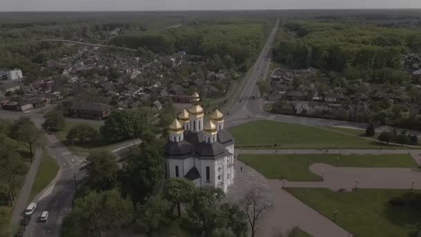 Iglesia Ortodoxa Chernihiv Ucrania Dji Dcnelike Crudo Alta Calidad Filmado — Vídeo de stock