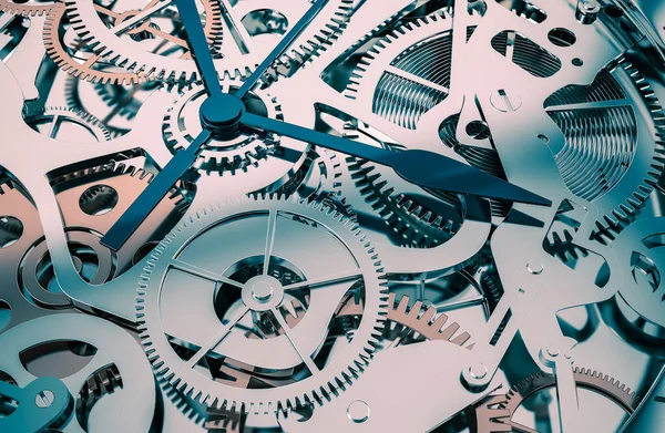 Mekanik Saat Saat Saat Mekanizmasının Tren Denge Kaçış Çarkları Detaylı — Stok fotoğraf