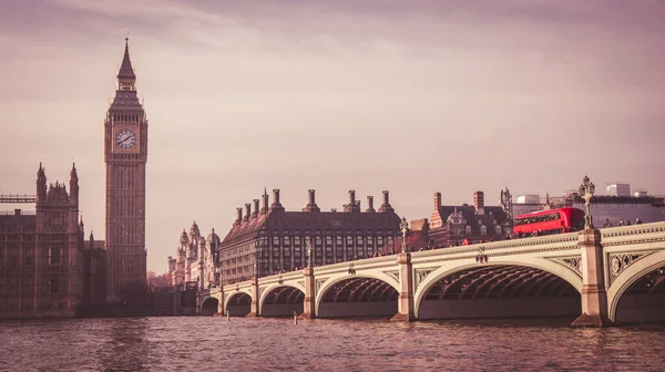 Big Ben Westminster Cámara Los Lores Atardecer Londres Inglaterra — Foto de Stock