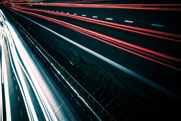 Konzept Hintergrund Der Hochgeschwindigkeits Autobahn Mit Roten Linien Illustration Elusive — Stockfoto