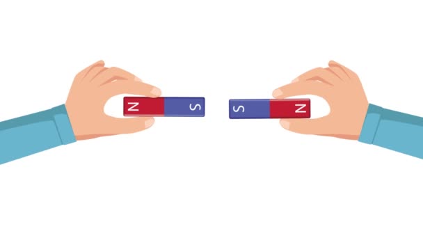 Diferiți Poli Magnetului Atrag Unul Altuia Aceeași Poli Magnetului Resping — Videoclip de stoc