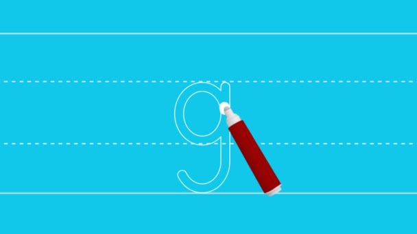 Tutorial Scrittura Dell Alfabeto Traccia Lettera Con Marcatore Esempio Lettere — Video Stock