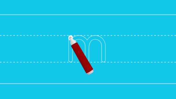 Tutorial Scrittura Dell Alfabeto Traccia Lettera Con Pennarello Lettere Animate — Video Stock