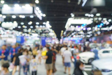 Kamu sergi salonunun ufuk arka plan bulanıklık. İş fuar, iş Fuarı veya borsa. Kuruluşunuzda ya da şirketinizde olay, ticari ticaret veya alışveriş merkezi reklam kavramı pazarlama