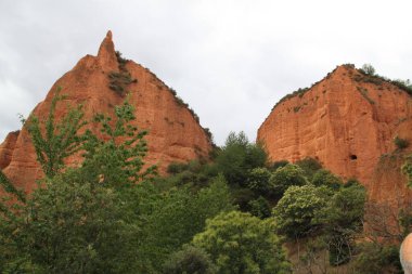 Las Medulas 'ın manzarası, eski altın madenleri, Leon, İspanya