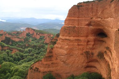 Las Medulas 'ın manzarası, eski altın madenleri, Leon, İspanya