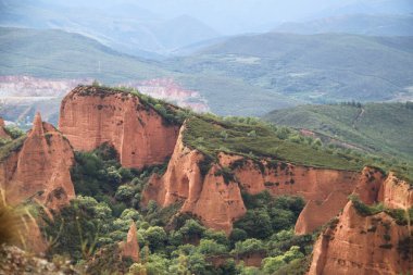 Las Medulas 'ın manzarası, eski altın madenleri, Leon, İspanya