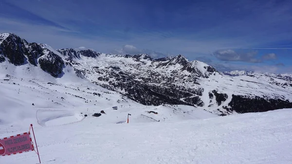 Gesloten Piste Een Skigebied Andorra — Stockfoto