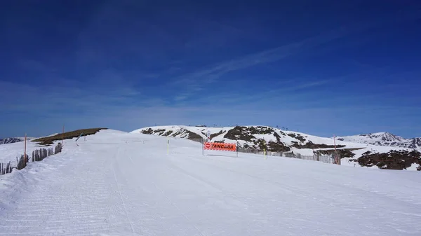 Снежный Пейзаж Горнолыжного Курорта — стоковое фото