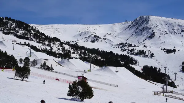 Paysage Enneigé Une Station Ski — Photo