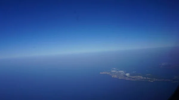 Landskap Vid Mallorcas Kust Sett Utifrån Ett Flygplan — Stockfoto