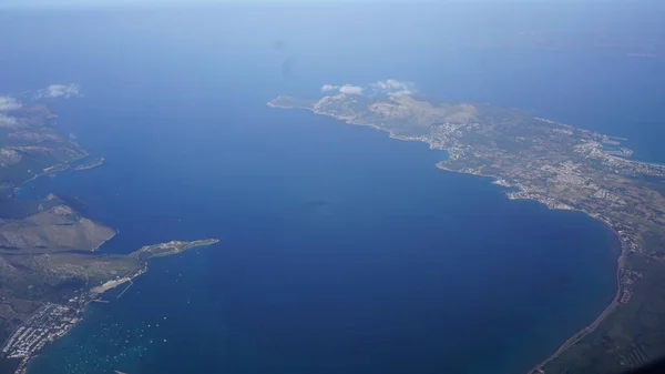 Landskap Vid Mallorcas Kust Sett Utifrån Ett Flygplan — Stockfoto