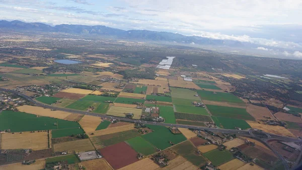 Die Ländliche Landschaft Mallorcas Aus Dem Flugzeug — Stockfoto