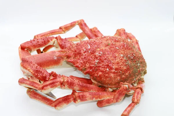 Crabe Araignée Cuit Sur Fond Blanc — Photo