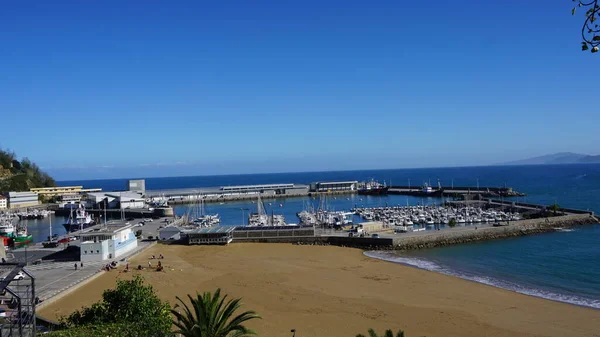 Vista Sul Porto Sulla Spiaggia Getaria Gipuzkoa Paesi Baschi Spagna — Foto Stock