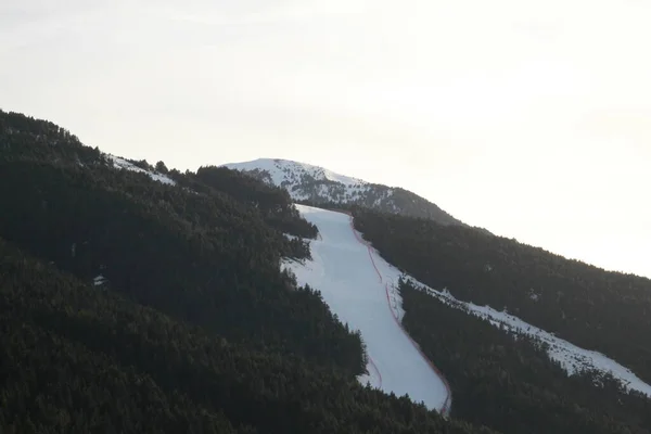 Ландшафт Снігу Лижного Спорту Горах Піренеїв Андоррі — стокове фото