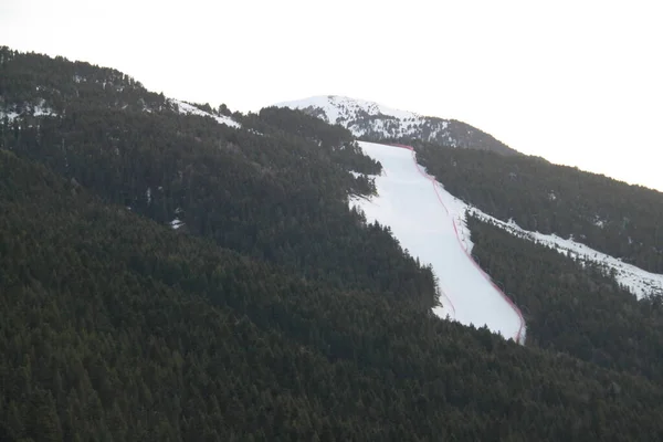 Paysage Neige Ski Dans Les Montagnes Des Pyrénées Andorre — Photo