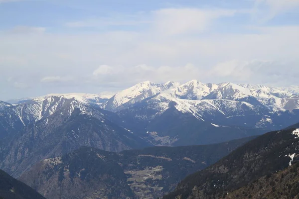 Táj Síelés Hegyek Pireneusok Andorra — Stock Fotó
