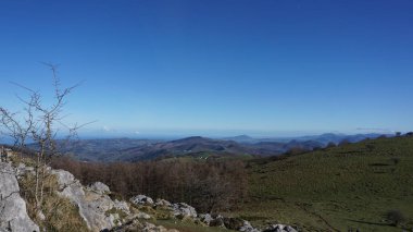 Nature landscape of the mountains of the Basque Country on Mount Ernio in Gipuzkoa
