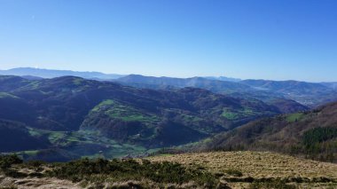 Nature landscape of the mountains of the Basque Country on Mount Ernio in Gipuzkoa