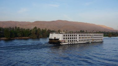 Nile, Egypt, July, 12, 2022: River cruise for tourism on the Nile river in Egypt