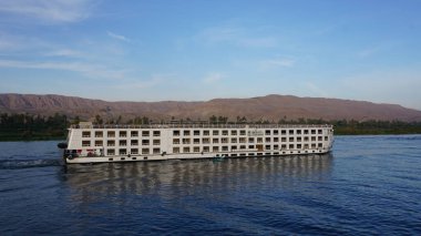 Nile, Egypt, July, 12, 2022: River cruise for tourism on the Nile river in Egypt