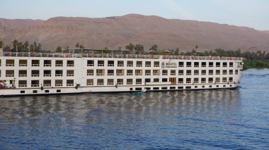 Nile, Egypt, July, 12, 2022: River cruise for tourism on the Nile river in Egypt