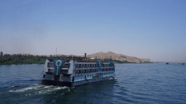 Nile, Egypt, July, 12, 2022: River cruise for tourism on the Nile river in Egypt
