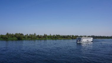 Nile, Egypt, July, 12, 2022: River cruise for tourism on the Nile river in Egypt