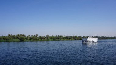 Nile, Egypt, July, 12, 2022: River cruise for tourism on the Nile river in Egypt