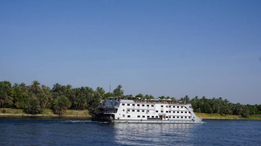 Nile, Egypt, July, 12, 2022: River cruise for tourism on the Nile river in Egypt