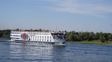 Nile, Egypt, July, 12, 2022: River cruise for tourism on the Nile river in Egypt