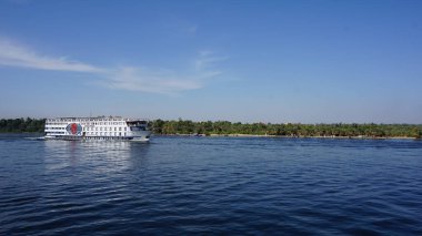 Nile, Egypt, July, 12, 2022: River cruise for tourism on the Nile river in Egypt